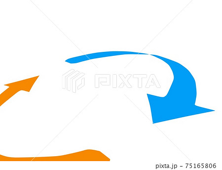 拡大した絞りのある矢印の回転 75165806
