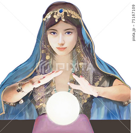 神秘的な美人水晶占い師 神秘的な美人水晶占い師 75167109