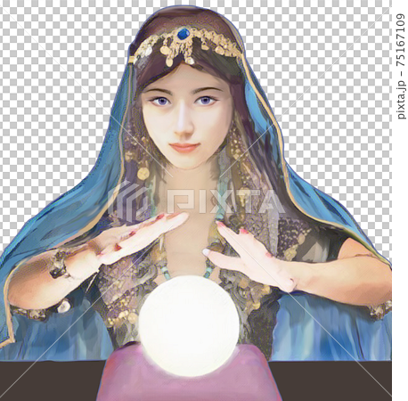 神秘的な美人水晶占い師 神秘的な美人水晶占い師 75167109