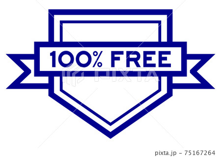 Vintage blue color pentagon label banner with word 100 percent free on white background Vintage blue color pentagon label banner with word 100 percent free on white background 75167264
