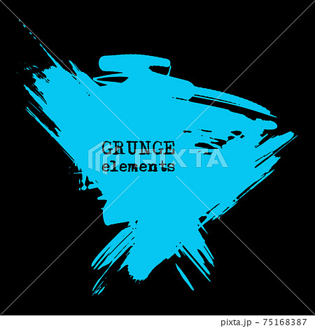 vector splats splashes and blobs of blue ink paint in different shapes drips 75168387