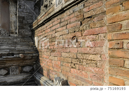 JOGJAKARTA, INDONESIA -JUNE 12, 2014: Stone work design and detail at Old Masjid Besar Mataram Kotagede, Jogjakarta Indonesia. According to history, the mosque was build on 1575.  75169193