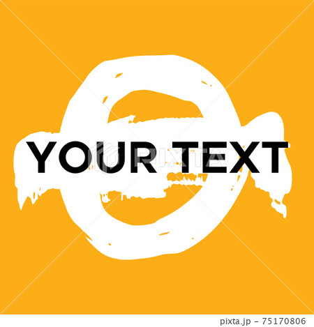 Vector Round Shape on Yellow. White Circle Stamp. Icon, Logo, Banner Design.. Vector Round Shape on Yellow. White Circle Stamp. Icon, Logo, Banner Design.. 75170806