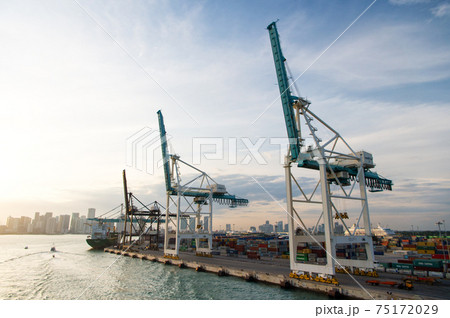 Miami, USA - March, 18, 2016: sea port, terminal or dock. Miami, USA - March, 18, 2016: sea port, terminal or dock. 75172029