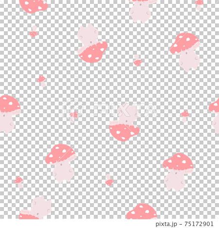 Cute red toadstool seamless pattern. Fantasy mushroom pattern on white background. 75172901