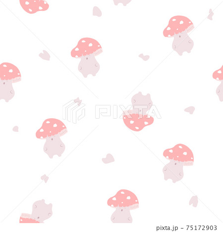 Cute red mushroom seamless pattern. Fantasy toadstool pattern design. 75172903