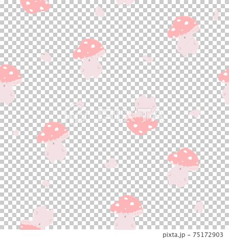 Cute red mushroom seamless pattern. Fantasy toadstool pattern design. 75172903