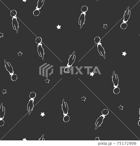 Girl and stars silhouette seamless pattern. Cute plump girl and stars seamless background. Stars and chubby lady in random position pattern. Sexy ornament with girl silhouette for fabric or panties Girl and stars silhouette seamless pattern. Cute plump girl and stars seamless background. Stars and chubby lady in random position pattern. Sexy ornament with girl silhouette for fabric or panties 75172906