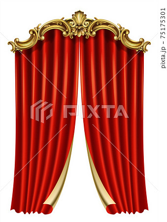 Frame postcard cover gold baroque rococo curtain 75175301