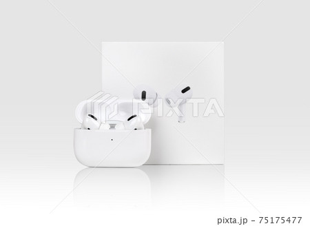 Wireless headphones on a white background. Wireless headset isolated on white. 75175477