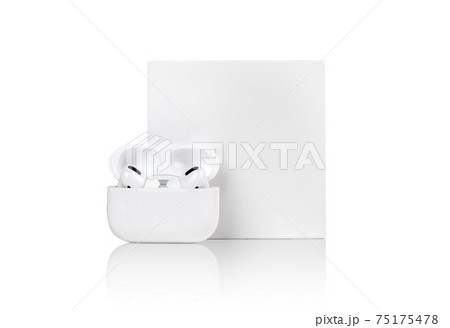 Wireless headphones on a white background. Wireless headset isolated on white. Wireless headphones on a white background. Wireless headset isolated on white. 75175478
