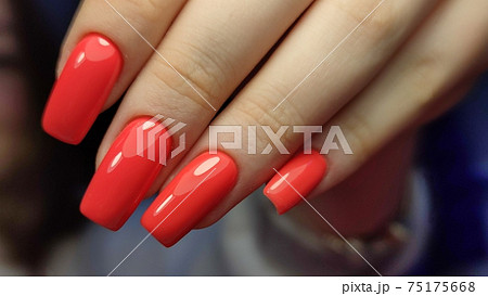 Manicured nails Nail Polish art design. 75175668