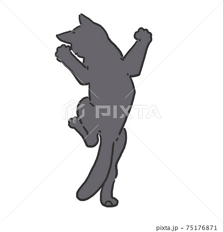 くつろぐ猫　手描き　線画　カラー 75176871