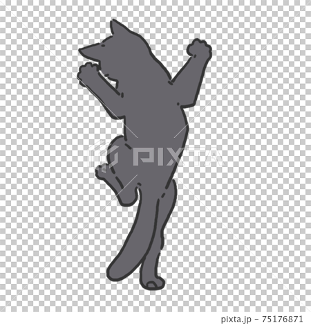 くつろぐ猫　手描き　線画　カラー 75176871