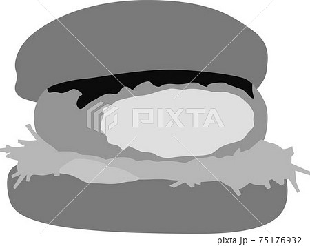 グラタンコロッケバーガーのイラスト素材