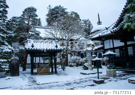 仙台市 北山 雪に被われた輪王寺 手水舎 仙台市 北山 雪に被われた輪王寺 手水舎 75177251