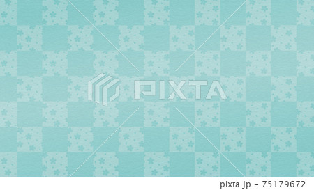 桜　市松模様　和風背景デザイン　16：9 75179672