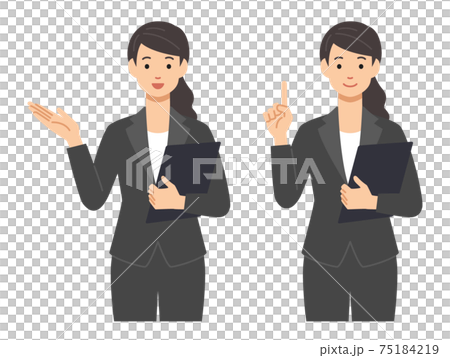 穿西裝的年輕女職工 穿西裝的年輕女職工 75184219