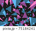 カラフルな三角形の幾何学模様3　黒背景 75184241