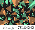 カラフルな三角形の幾何学模様4　黒背景 75184242