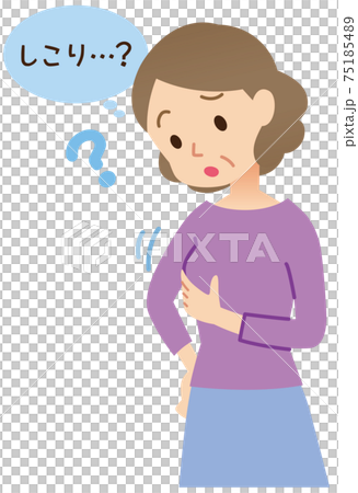 Breast cancer self-check middle-aged woman 75185489