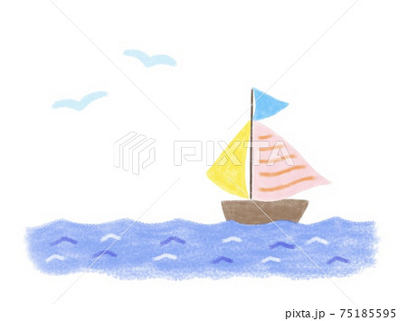 ヨットの風景イラストのイラスト素材