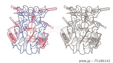 Group of Musician Orchestra Instrument Cartoon Graphic Vector Group of Musician Orchestra Instrument Cartoon Graphic Vector 75186142