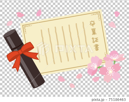 Diploma and cherry blossoms 75186463
