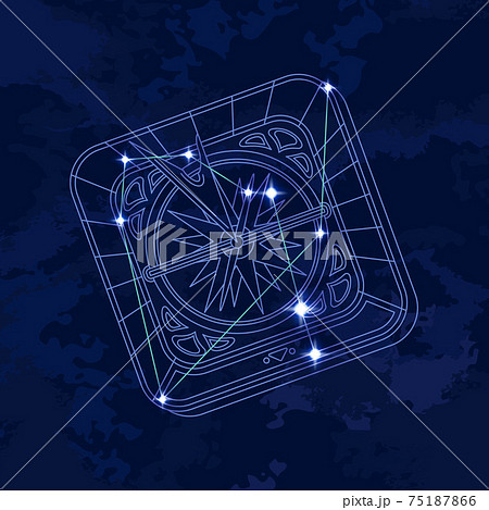 88星座シリーズB-星座絵と星座線-らしんばん座 75187866