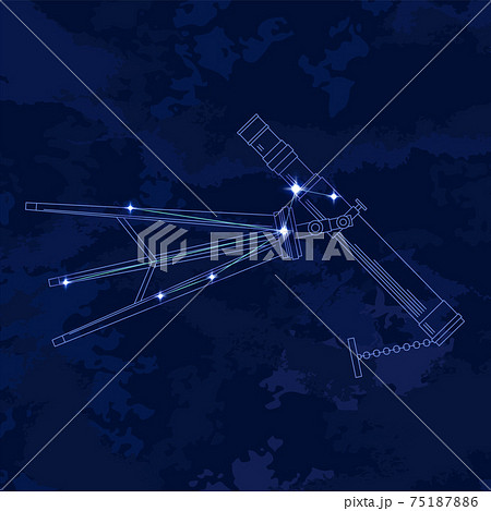 88星座シリーズB-星座絵と星座線-ぼうえんきょう座 75187886