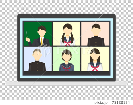 Image of taking online lessons on a laptop Image of taking online lessons on a laptop 75188154