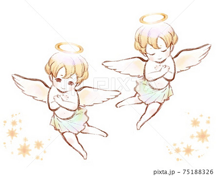 Blonde Baby Angels Praying Stock Illustration 7516