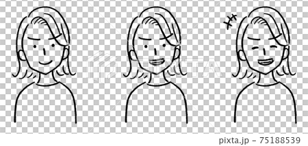 女性半身人臉變異微笑 75188539