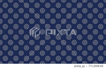 和柄素材 小菊 シームレスパターン 背景素材 紺色のイラスト素材