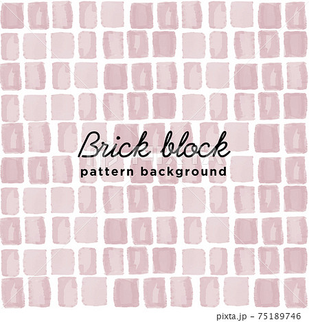 レンガ調の水彩風ベクターシームレスパターン 75189746