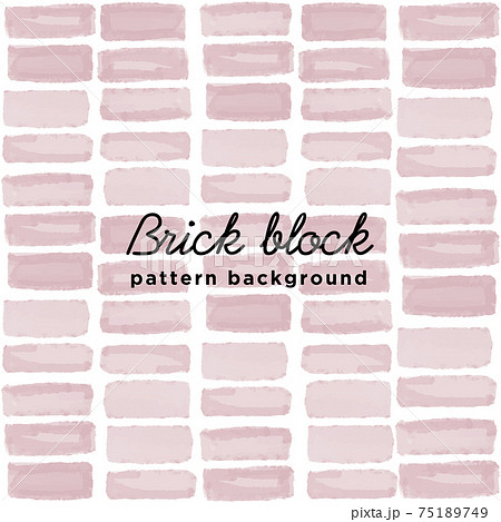 レンガ調の水彩風ベクターシームレスパターン 75189749