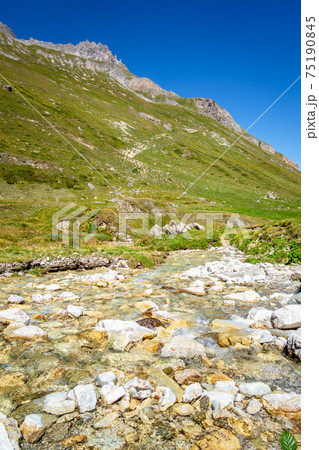 Doron river in Vanoise national Park valley, French alps 75190845