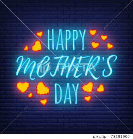 Concept neon Happy Mother's Day banner, logo, label and poster, vector illustration on brickwork background. Calligraphy and font greeting, wedding, celebration card. Concept neon Happy Mother's Day banner, logo, label and poster, vector illustration on brickwork background. Calligraphy and font greeting, wedding, celebration card. 75191900