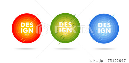 Set of round graphic elements for infographics with dynamic lines crossing circles with place for copy inside 75192047