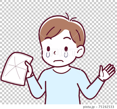 Cheerful boy in blue clothes_B_rag_sad03.eps 75192533