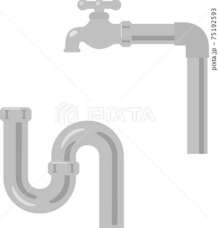 蛇口と排水トラップ 水道管のイラスト素材