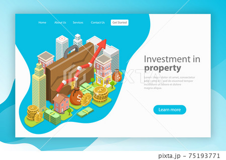 Investment in property. Isometric flat vector landing page template. Investment in property. Isometric flat vector landing page template. 75193771