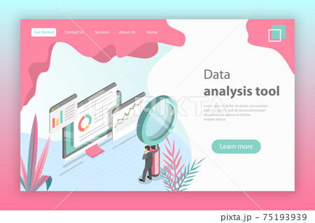 Flat isometric vector concept of website data analysis, web analytics. 75193939