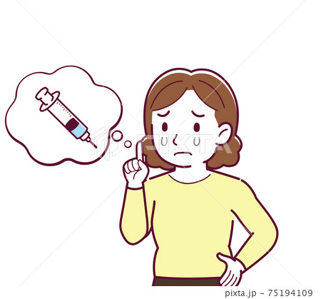Plump woman in yellow clothes_B_vaccine_sad02.eps 75194109