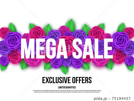 Spring  season  sale banner with  flowers. 75194437