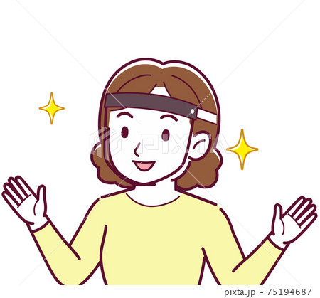 Plump woman in yellow Plump woman in yellow 75194687