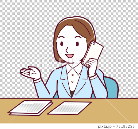 Young woman in a light blue Young woman in a light blue 75195255