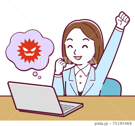 Young woman in a light blue suit_D_Computer 75195469