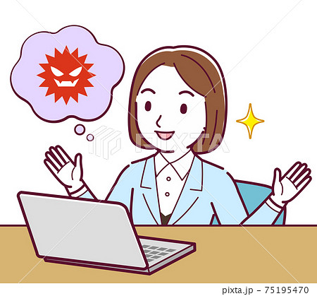 Young woman in a light blue suit_D_Computer 75195470