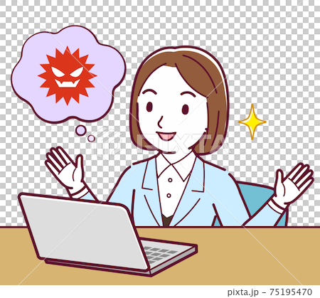 Young woman in a light blue suit_D_Computer 75195470